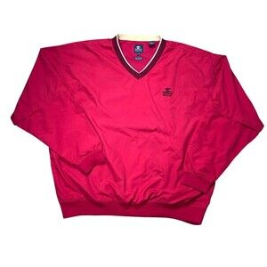 Golf Windbreaker Pebble Beach Nylon Pullover Jacket Red Y2K Men’s XXL